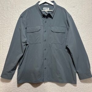 Duluth Trading Co Untucked Relaxed Fit Shirt Mens 2XL Gray Nylon Spandex 71400